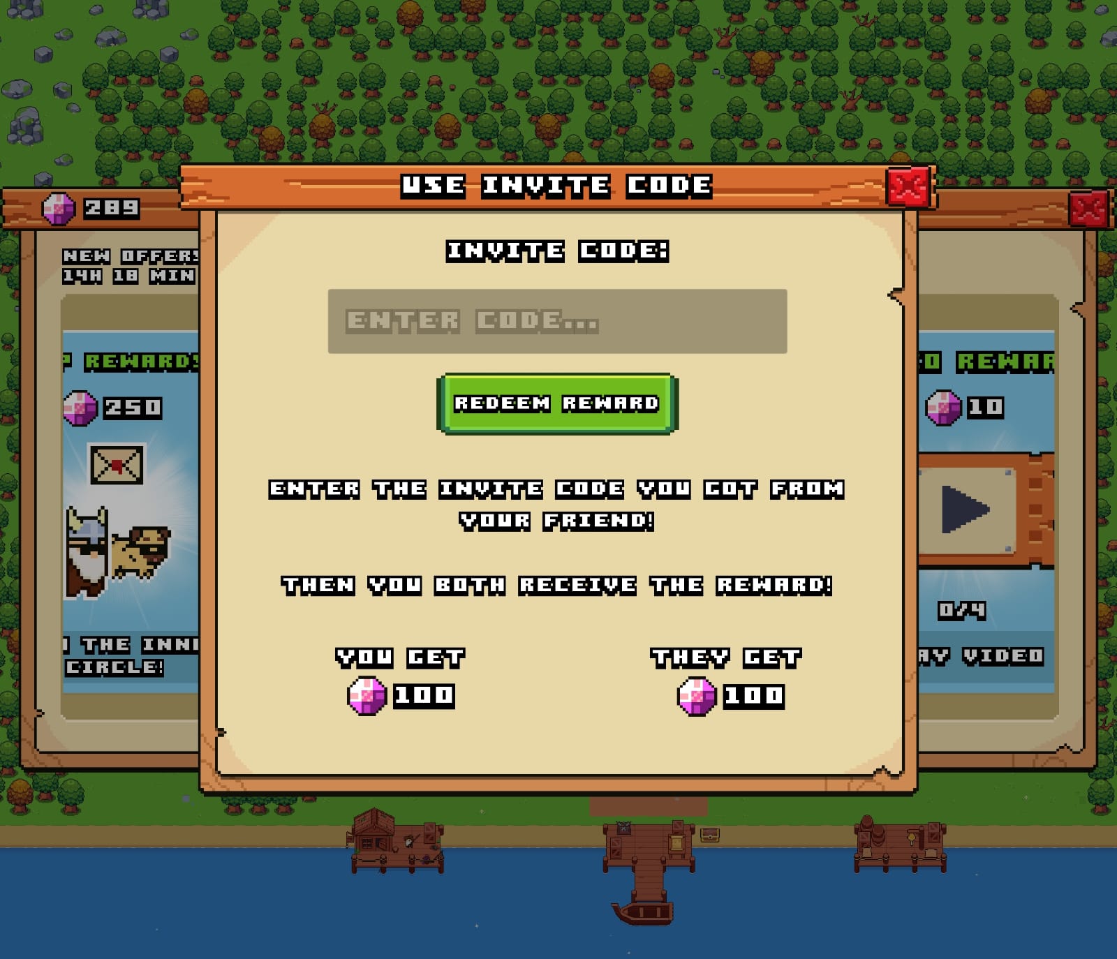 'Use Invite Code' input field